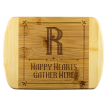 Load image into Gallery viewer, Happy Hearts Gather Here Cutting Board Anagram &quot;R&quot;