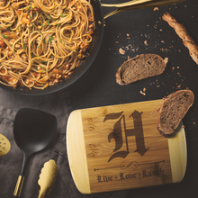 Load image into Gallery viewer, Live Love Laugh Cutting Board Anagram &quot;H&quot;