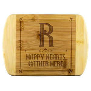 Happy Hearts Gather Here Cutting Board Anagram "R" (style 2)